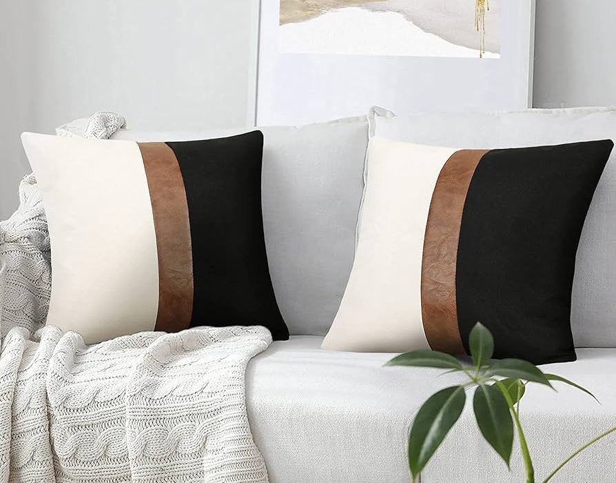 Leather Pillow Covers for Modern Sofa